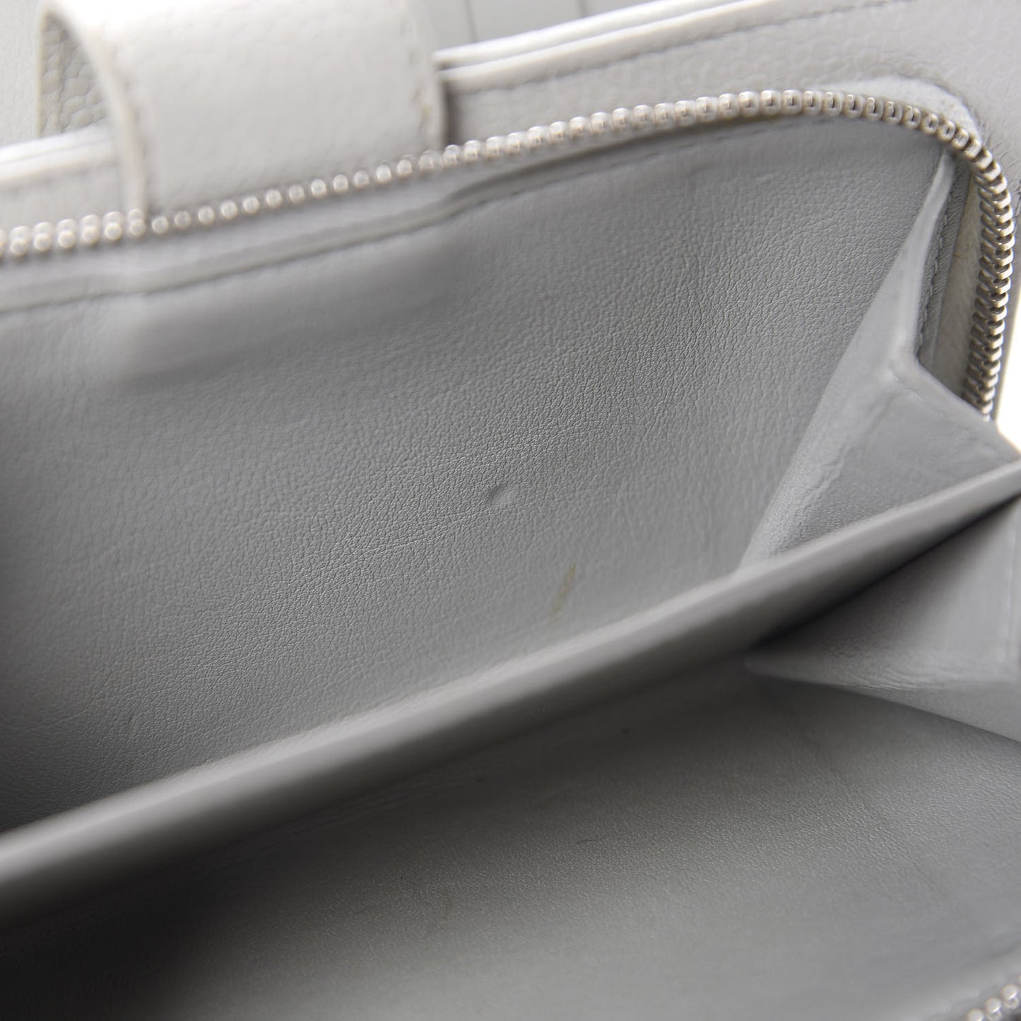 Caviar Quilted CC French Wallet Light Gray