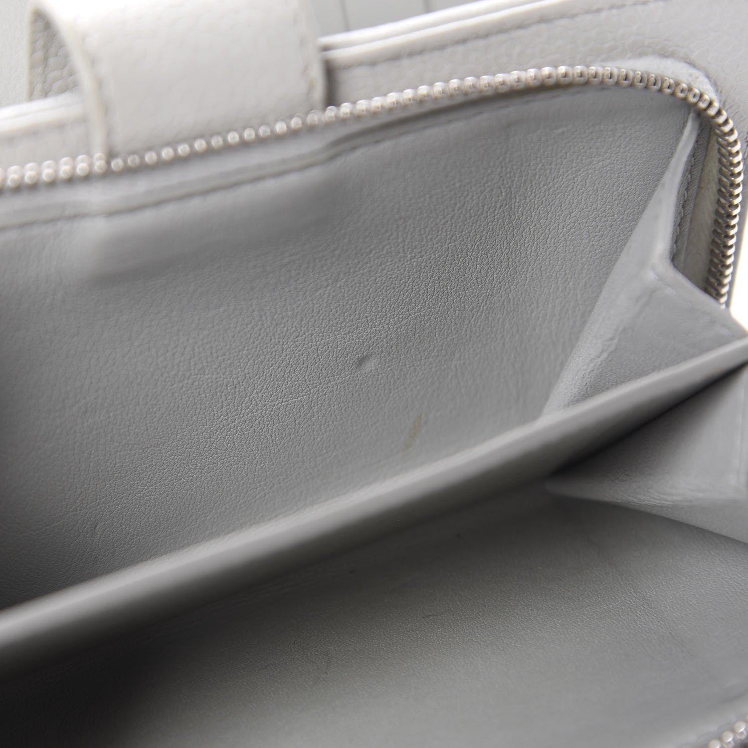 Chanel Caviar Quilted CC French Wallet Light Gray 15 of 15