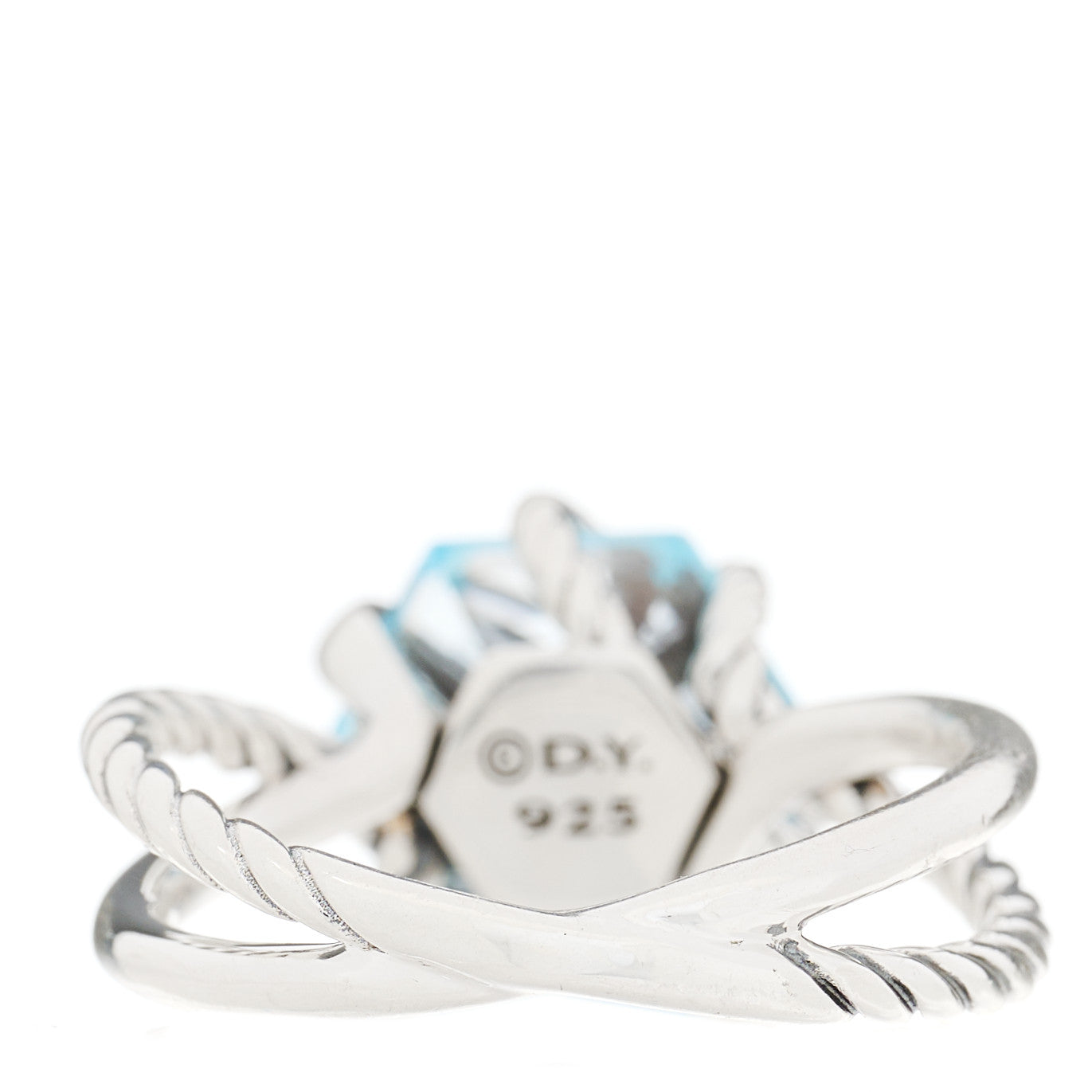 Sterling Silver Diamond Blue Topaz 10mm Cable Wrap Ring 54 7