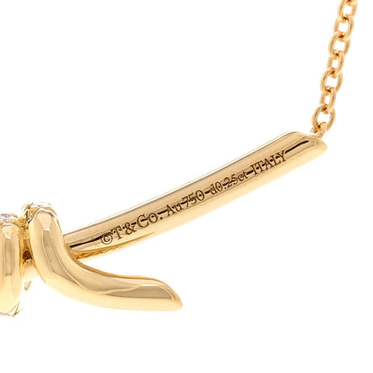 Tiffany 18K Yellow Gold Diamond Knot Necklace 5 of 5