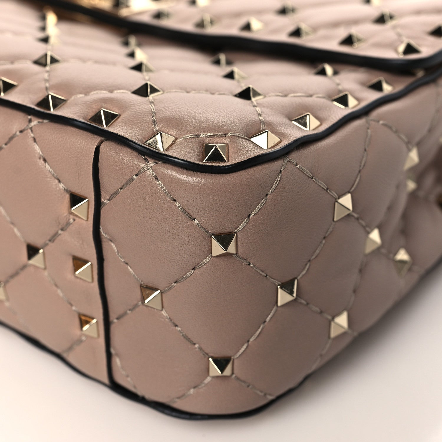 Valentino Garavani Lambskin Medium Rockstud Spike Shoulder Bag Poudre 7 of 7