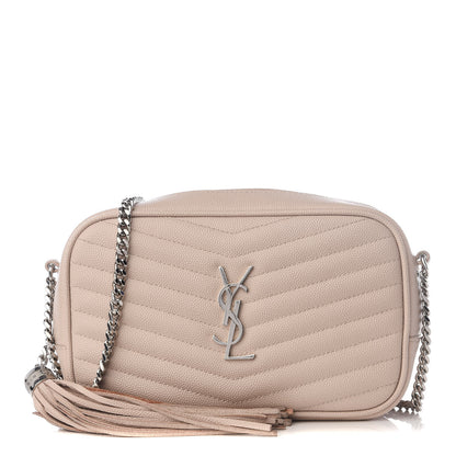 Saint Laurent Grain De Poudre Matelasse Monogram Mini Lou Camera Bag Marble Pink 1 of 8