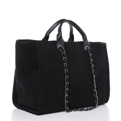 Chanel Lurex Boucle Large Deauville Tote Black 4 of 10