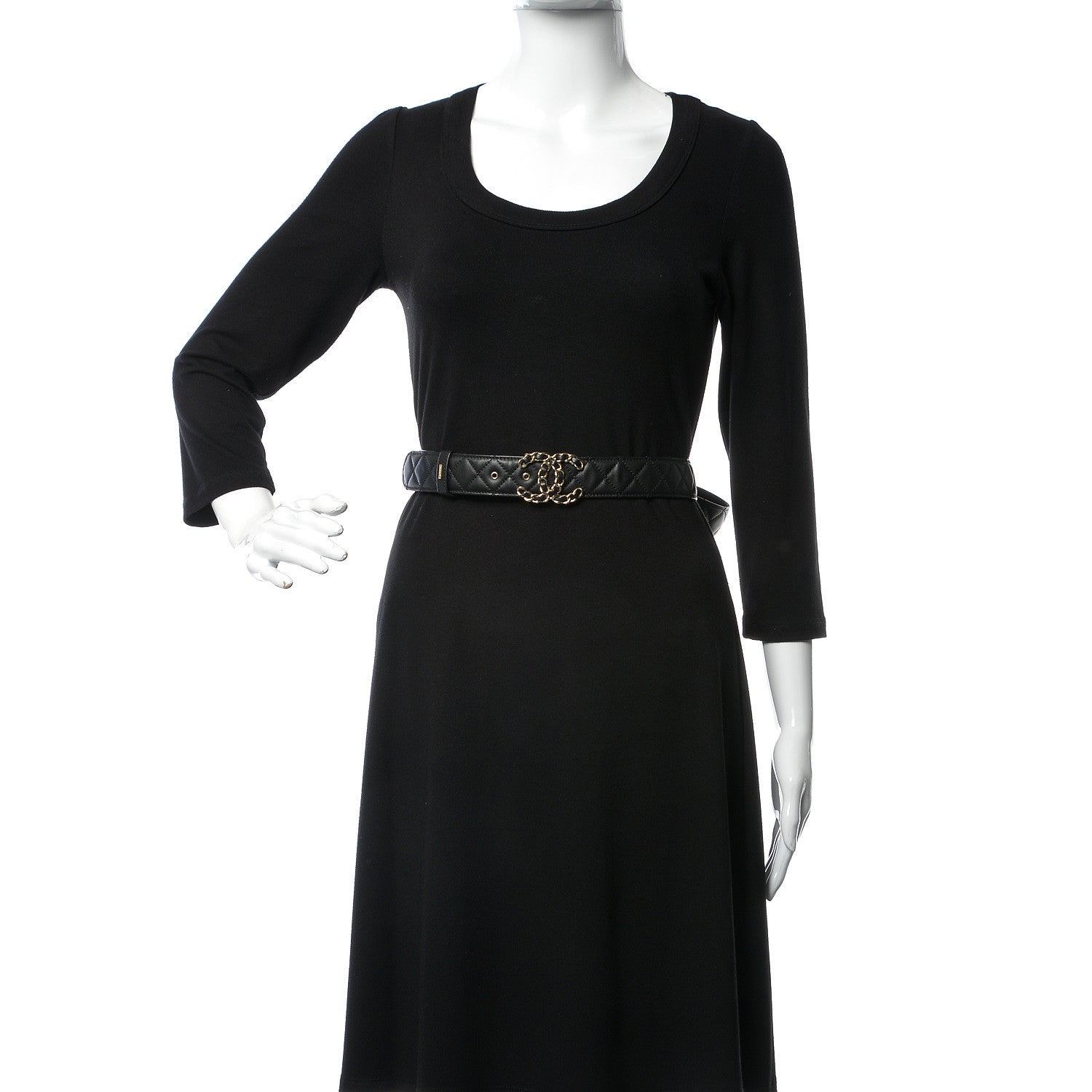 Chanel Lambskin Quilted CC Chain Belt 95 38 Black 2 of 6
