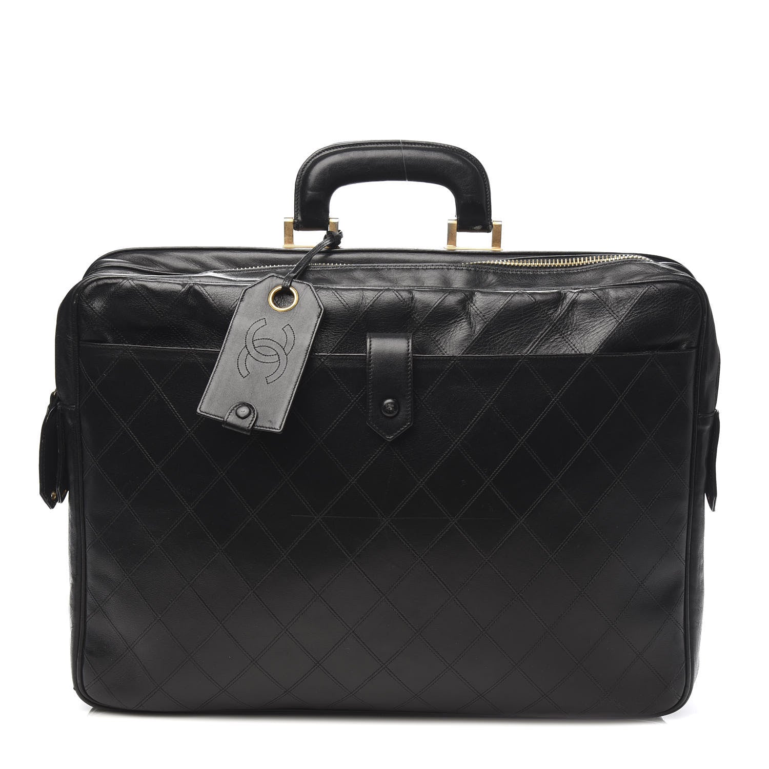 Chanel Lambskin Stitched Suitcase Travel Bag Black 1 of 16
