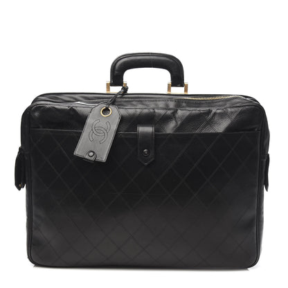 Chanel Lambskin Stitched Suitcase Travel Bag Black 1 of 16
