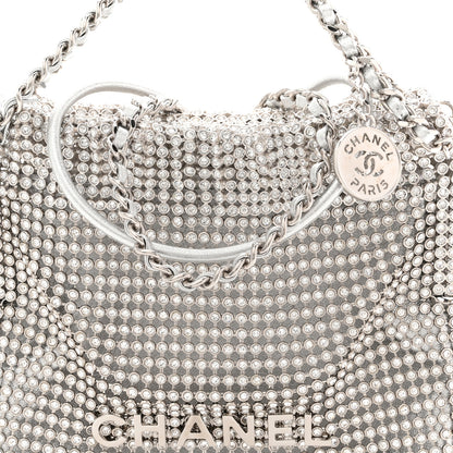 Chanel Crystal Embellished Metallic Lambskin Mini Chanel 22 Silver 8 of 11