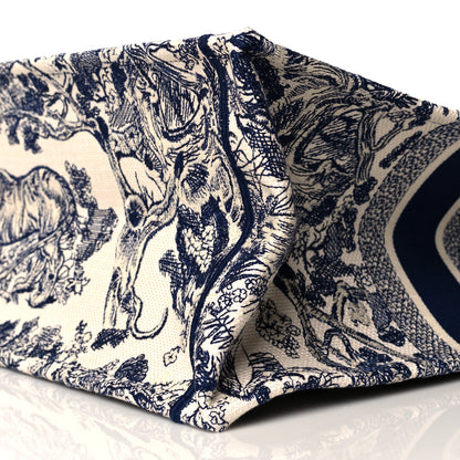 Christian Dior Canvas Embroidered Large Dioriviera Toile De Jouy Book Tote Blue 9 of 10