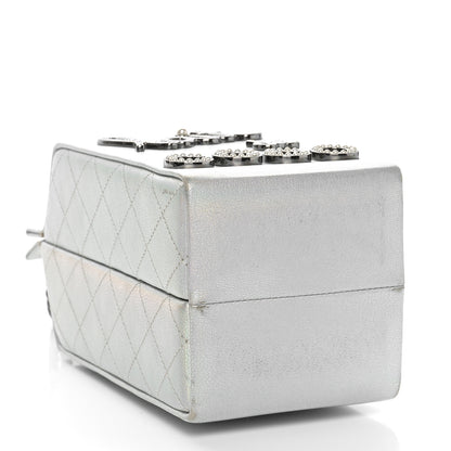 Chanel Metallic Goatskin Lait de Coco Milk Carton Bag Silver 4 of 10