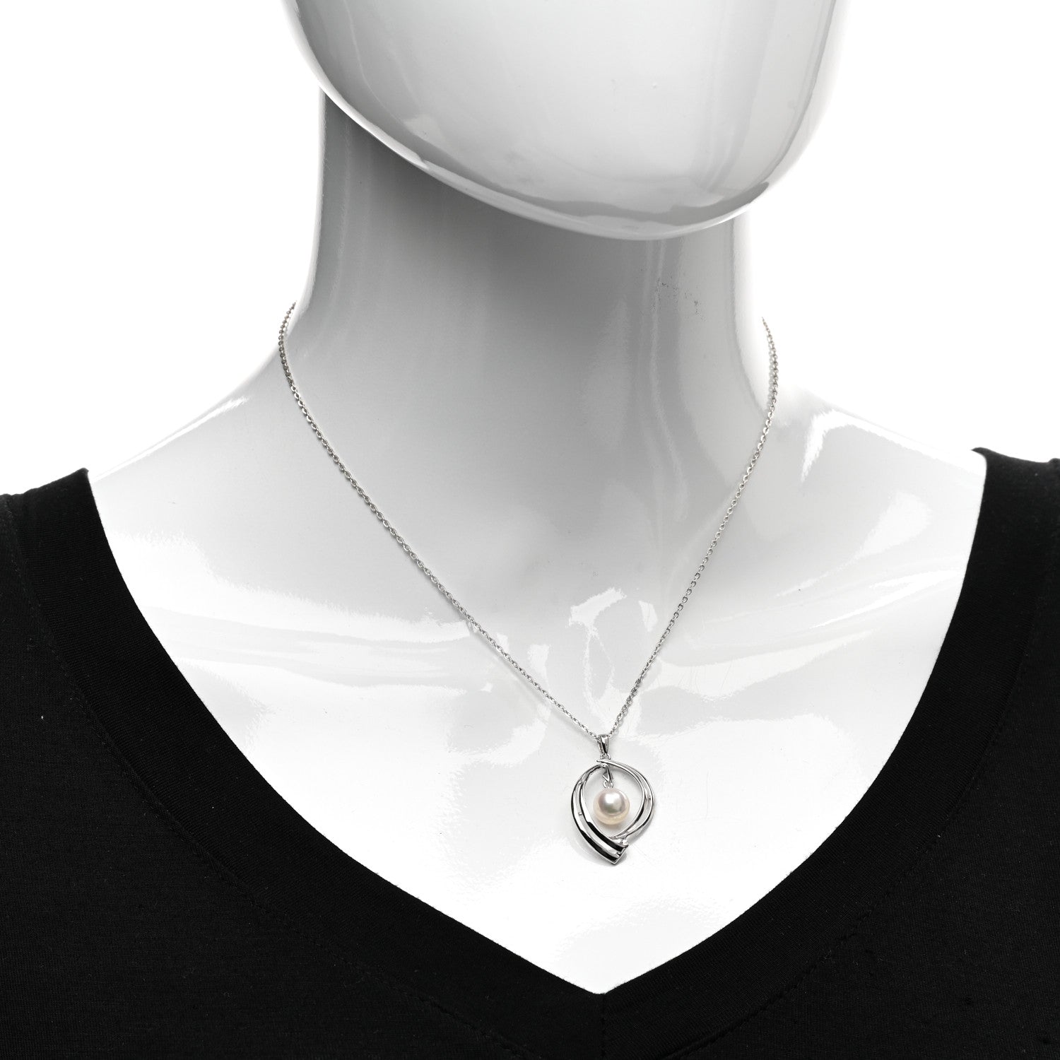 Mikimoto Sterling Silver Akoya Pearl 7-8mm Pendant Necklace 2 of 4