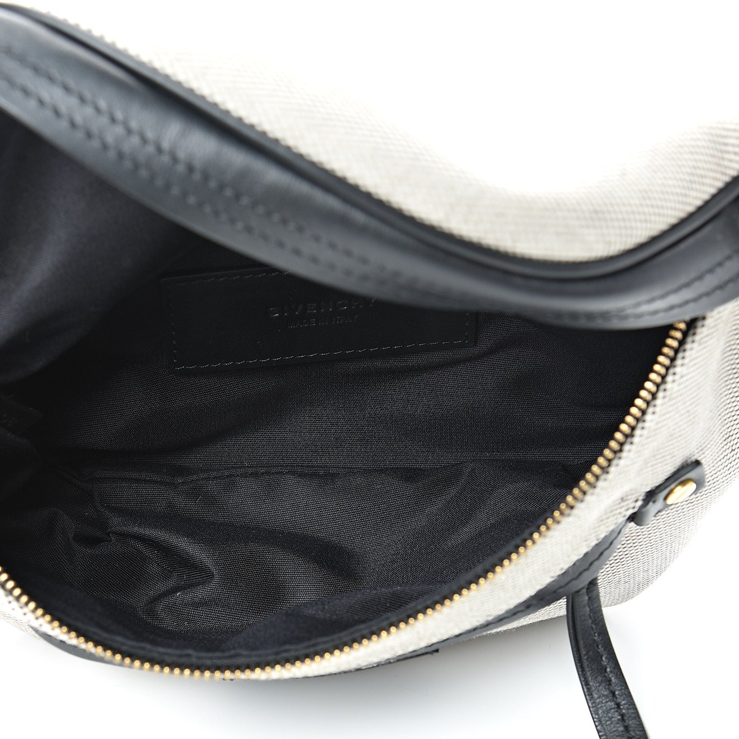 Calfskin Canvas Whip Belt Bag Black