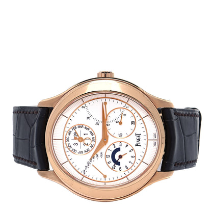 Piaget 18K Rose Gold Alligator 43mm Gouverneur Perpetual Calendar Automatic Watch 2 of 5