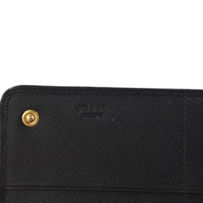 Prada Saffiano Metal Continental Flap Wallet Black 7 of 7