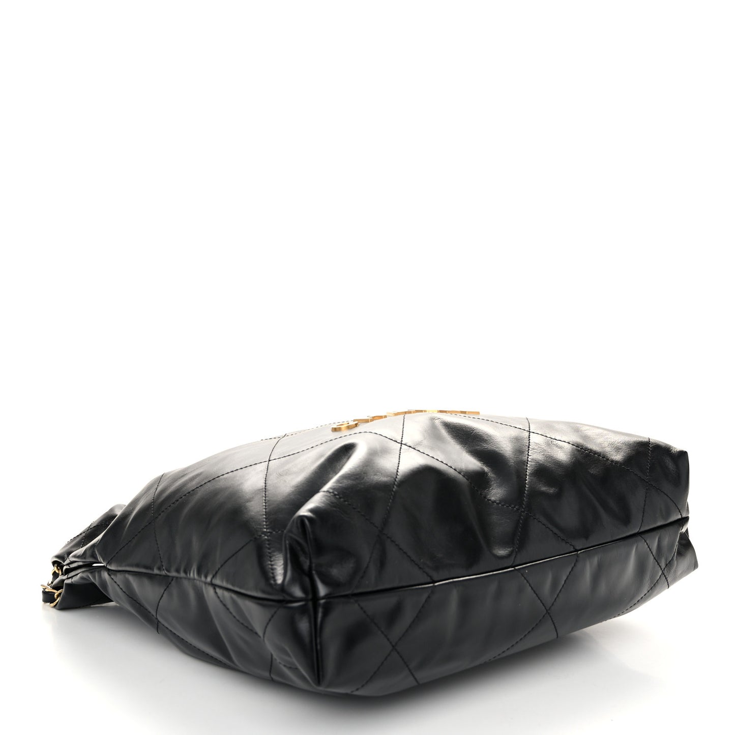 Shiny Calfskin Quilted Small Chanel 22 Black
