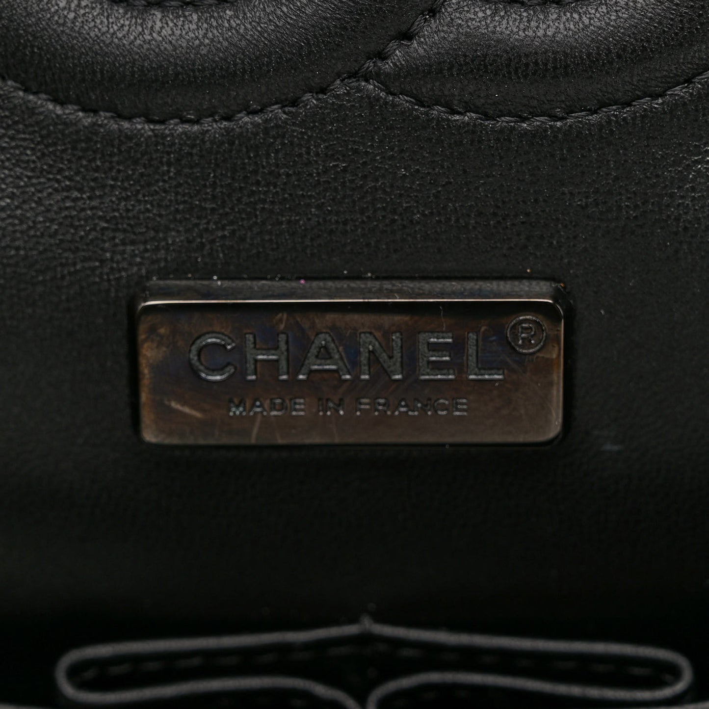 Metallic Lambskin Painted Feministe Newsprint Medium Double Flap So Black
