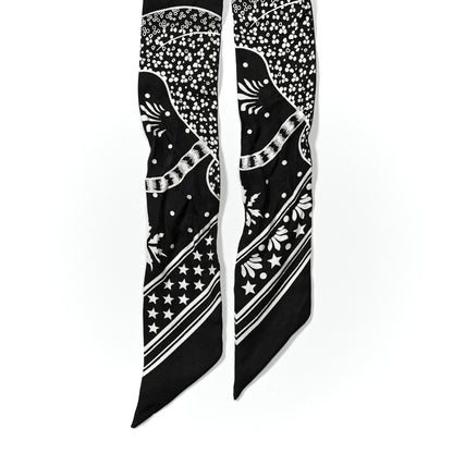 Hermes Silk Peuple Du Vent Bandana Twilly Black White 2 of 4