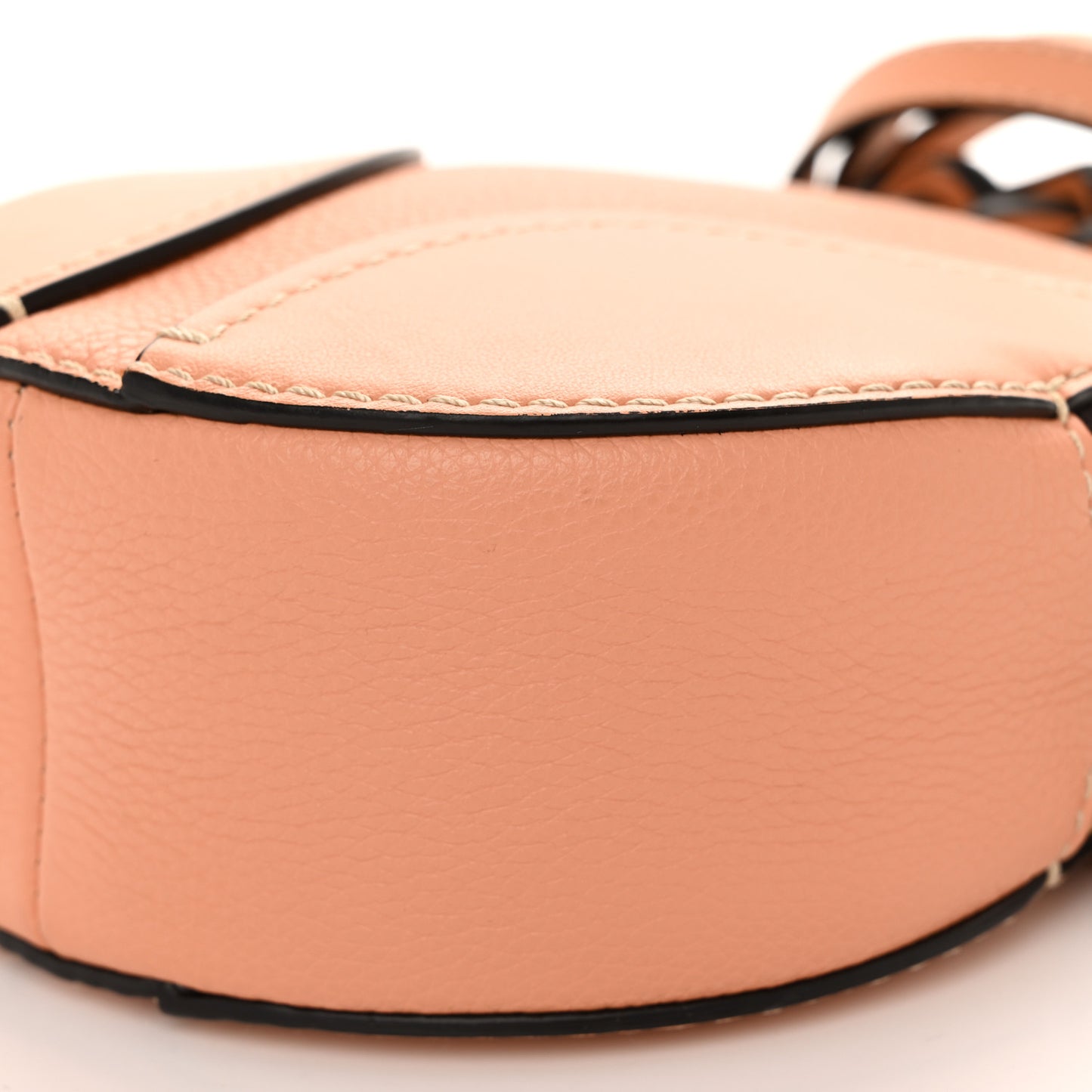 Grained Shiny Calfskin Mini Round Daria Bag Peach Bloom