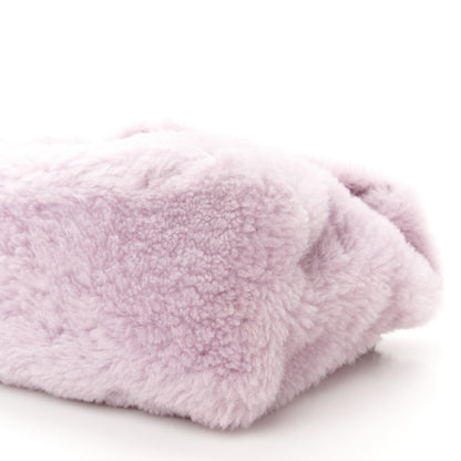 Saint Laurent Merino Shearling Lambskin Quilted Small Loulou Puffer Monogram Chain Satchel Glycine 11 of 11