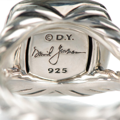 David Yurman Sterling Silver Diamond Black Onyx 11mm Albion Ring 54 6.75 4 of 4