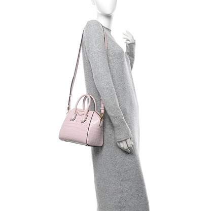 Givenchy Calfskin Crocodile Embossed Mini Antigona Pink 2 of 10
