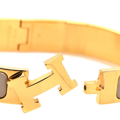 Hermes Enamel Narrow Clic Clac H Bracelet PM Marron Glace 4 of 5