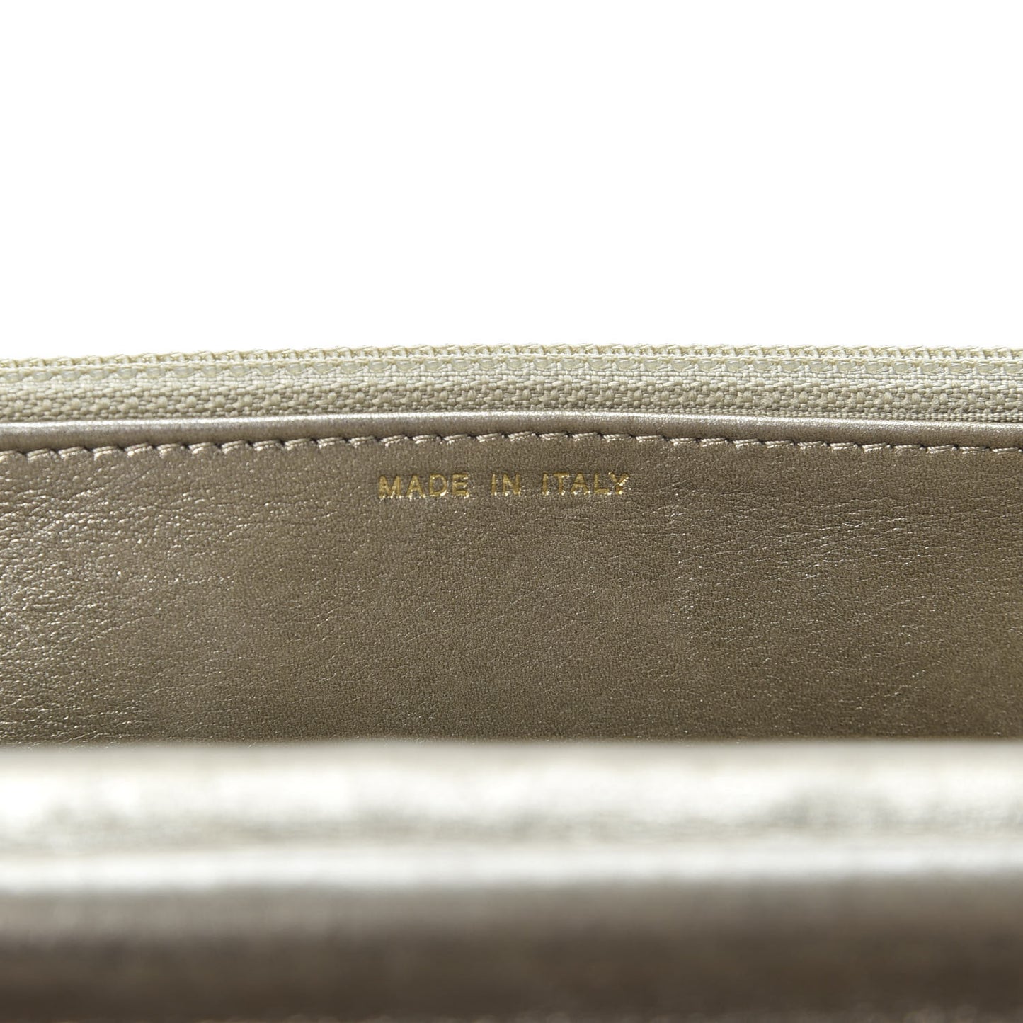 Metallic Lambskin Quilted Boy Wallet On Chain WOC Gold