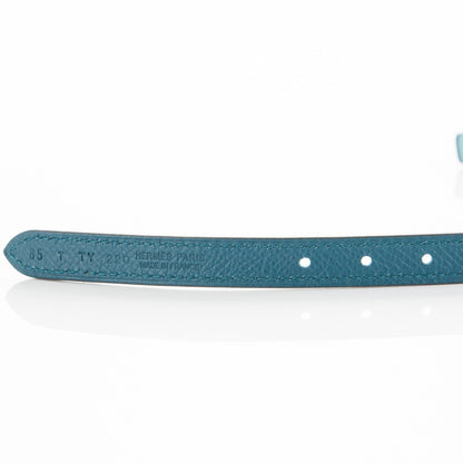 Hermes Epsom Togo 13mm Roulis Belt 85 Colvert Bleu Atoll 4 of 5