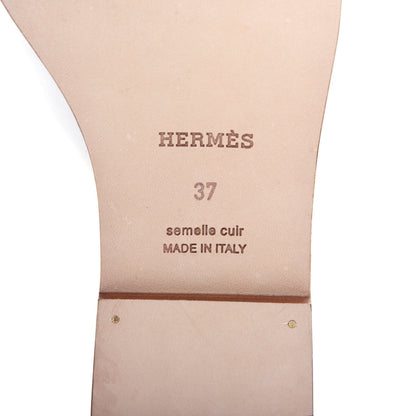 Hermes Calfskin Auteuil Sandals 37 White 8 of 9