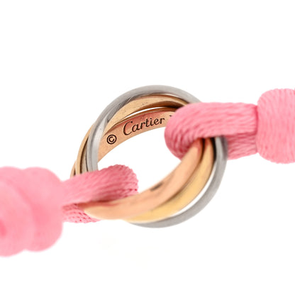 Cartier 18K Pink Yellow White Gold Trinity Adjustable Cord Bracelet Pink 3 of 3
