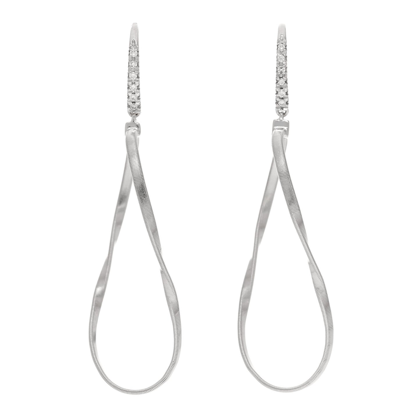 18K White Gold Diamond Marrakech Drop Earrings