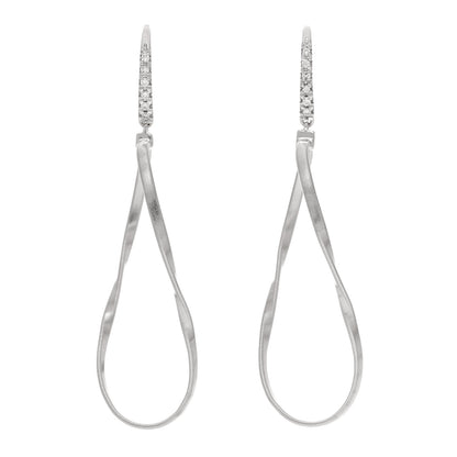 Marco Bicego 18K White Gold Diamond Marrakech Drop Earrings 1 of 4