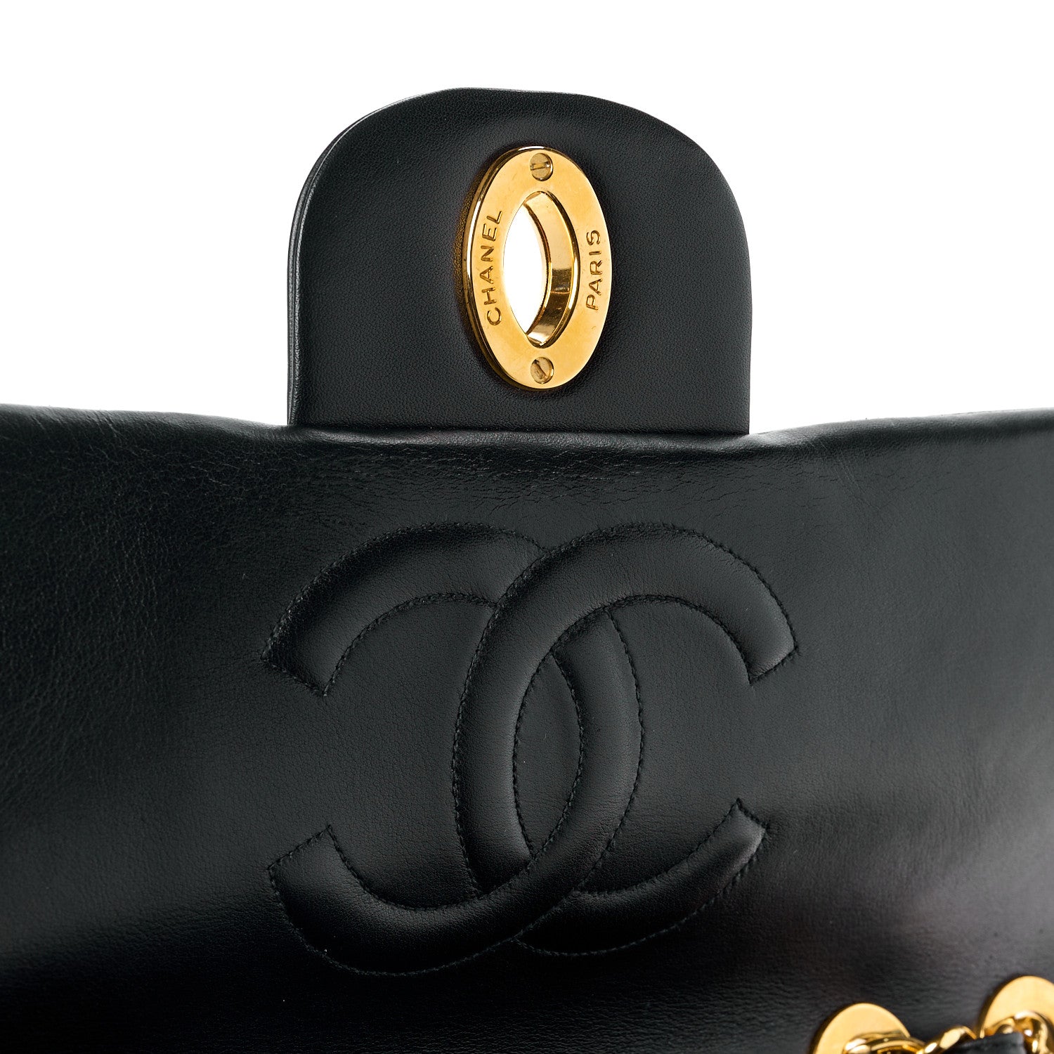 Chanel Lambskin Quilted XL Jumbo Single Flap Black 6 of 14