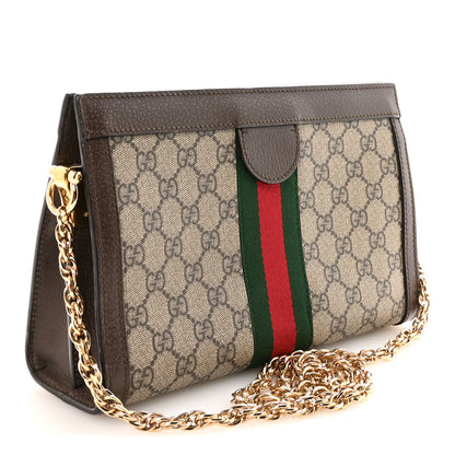 Gucci GG Supreme Monogram Web Small Ophidia Chain Shoulder Bag Brown 3 of 10