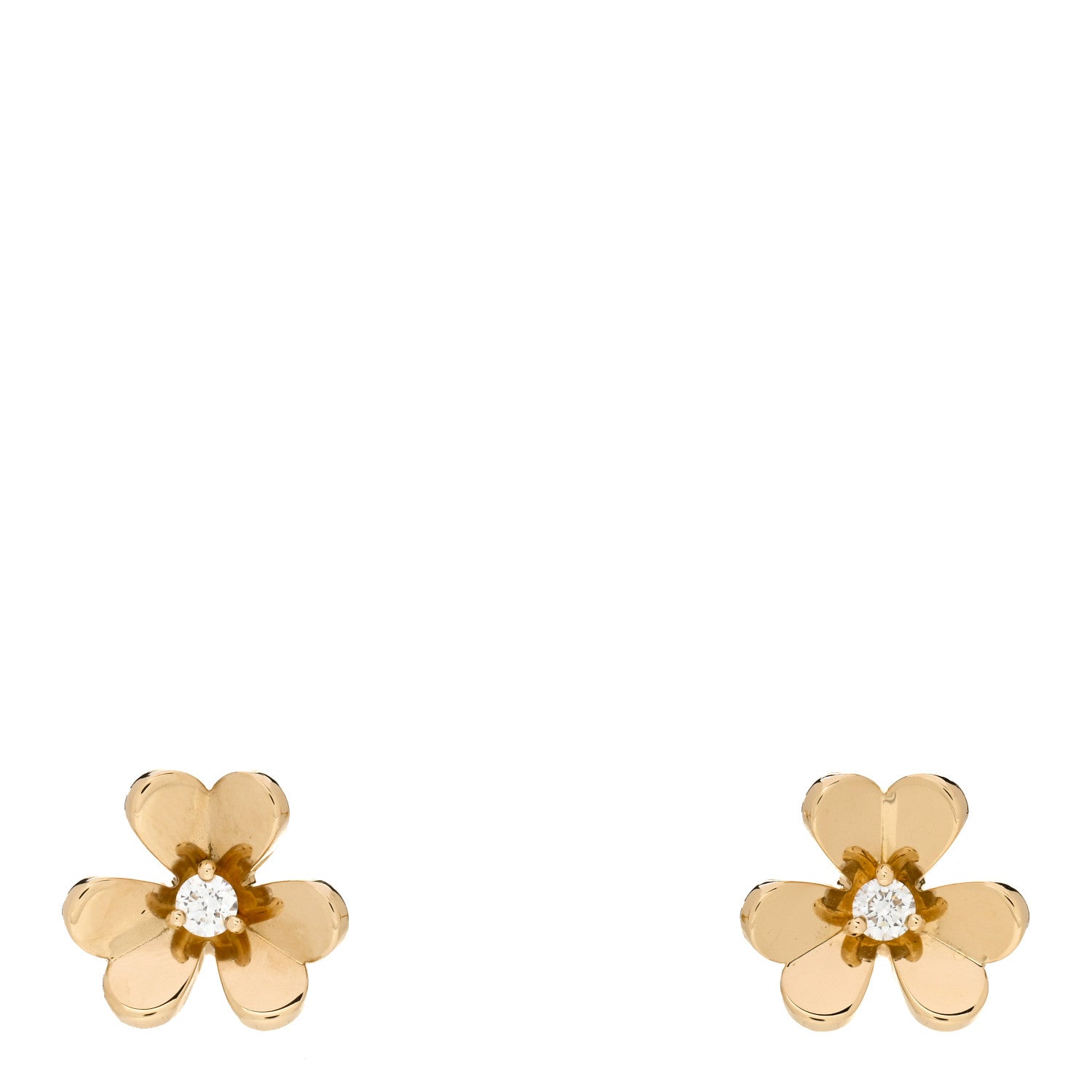 Van Cleef & Arpels 18K Yellow Gold Diamond Mini Frivole Earrings 1 of 5