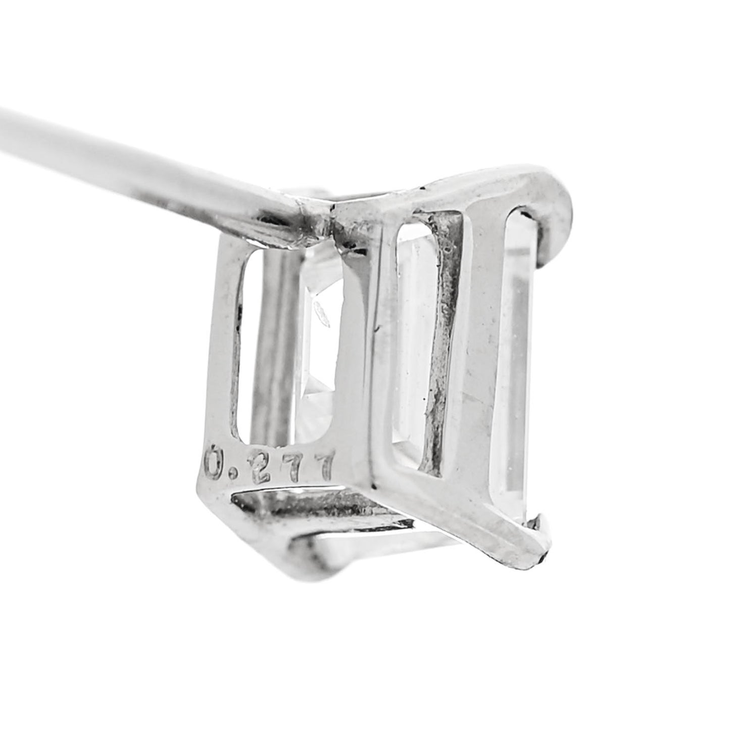 Platinum Diamond .524ctw Rectangular Step Cut Solitaire Earrings