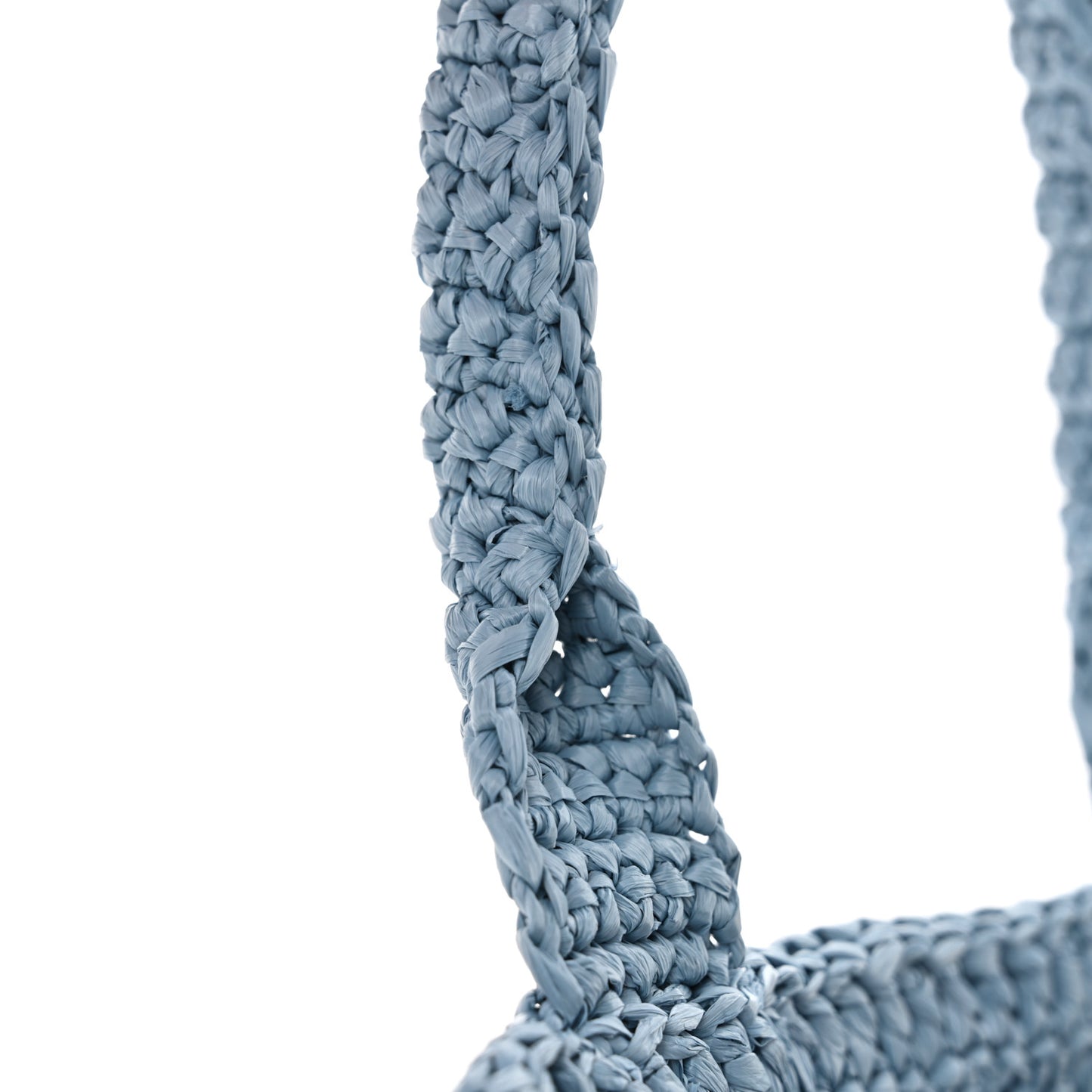 Raffia Crochet Woven Tote Bag Blue