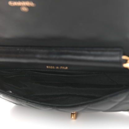 Chanel Calfskin Quilted Coco Mail Clutch With Chain Black 5 of 12