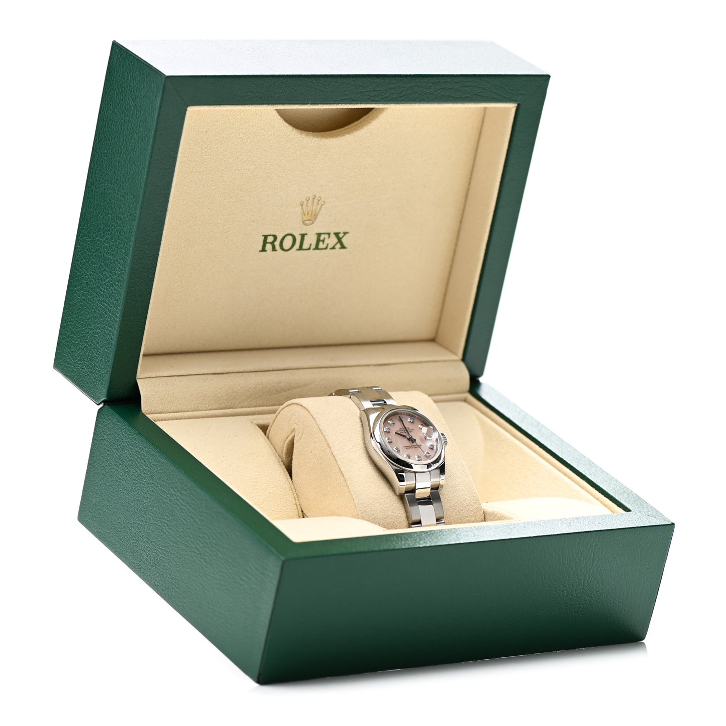 Stainless Steel Diamond Pink Mother of Pearl 26mm Oyster Perpetual Datejust Watch 179160