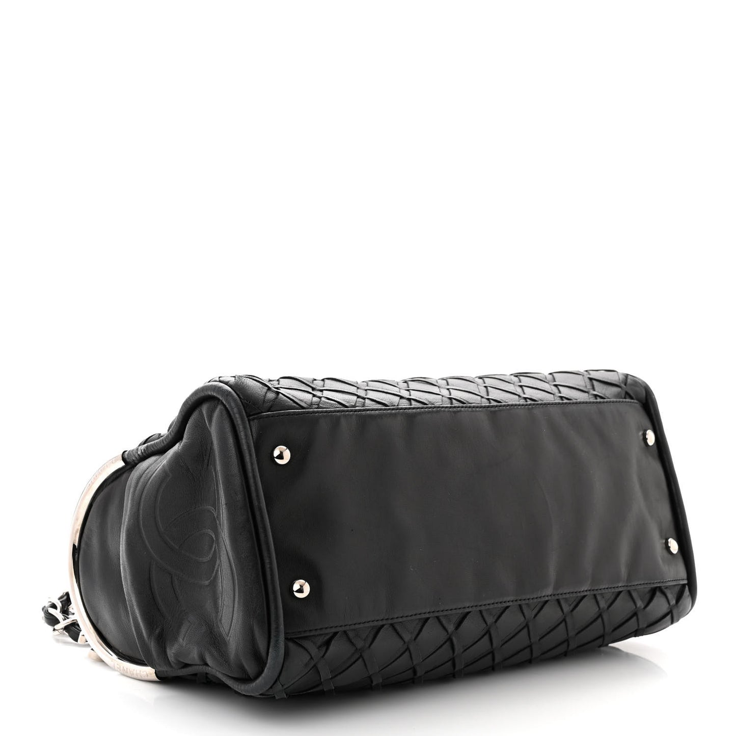 Lambskin Woven Medium Ultimate Soft Sombrero Bag Black