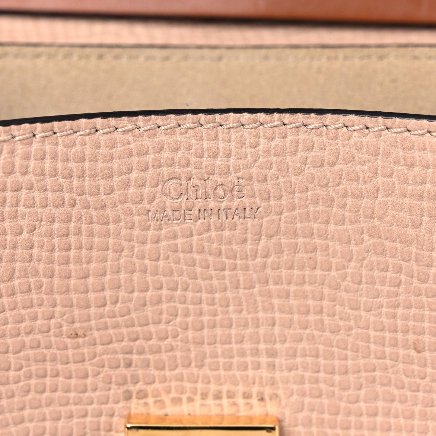Grained Calfskin Lambskin Mini Bi-Color Drew Shoulder Bag Powder Beige Caramel