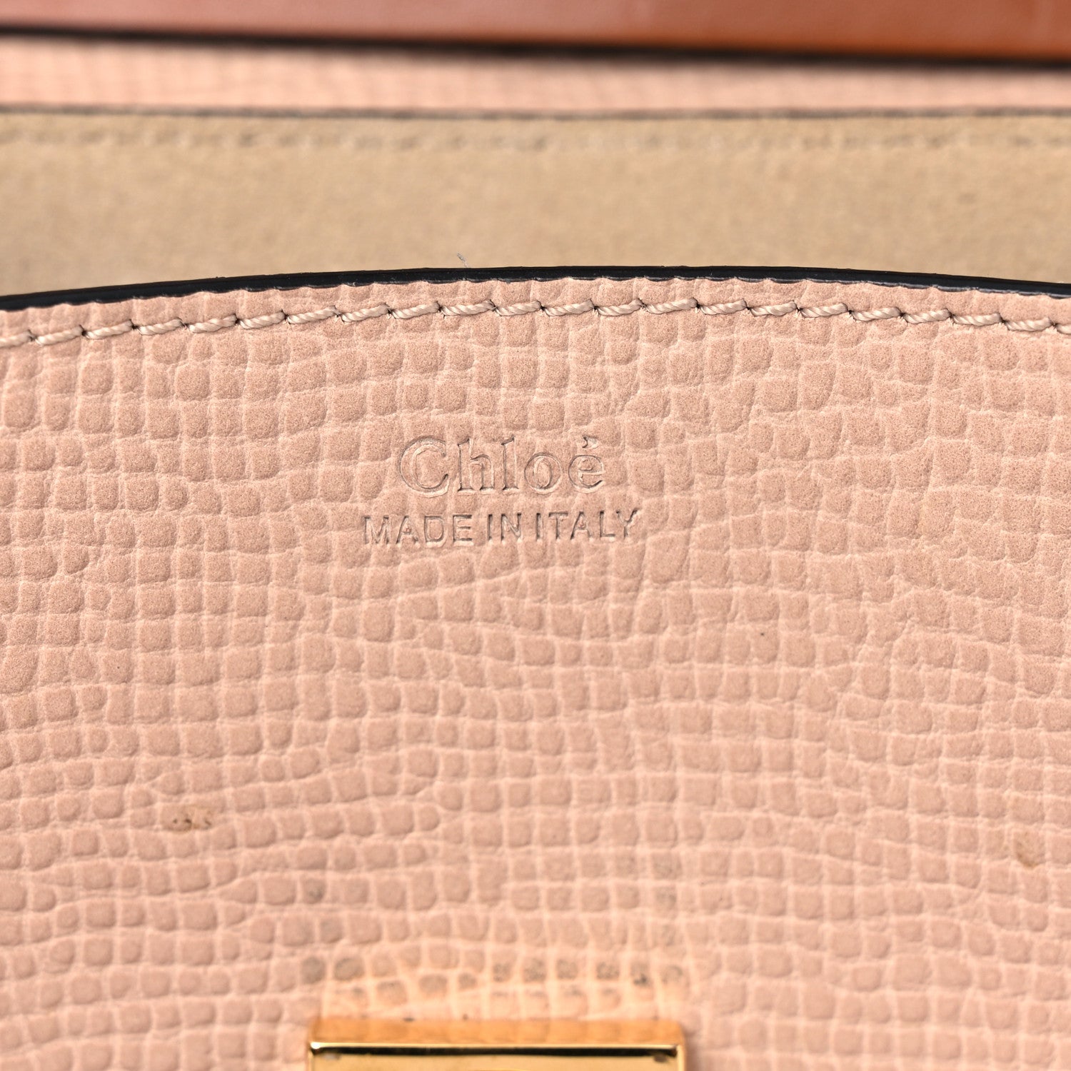 Chloe Grained Calfskin Lambskin Mini Bi-Color Drew Shoulder Bag Powder Beige Caramel 6 of 15