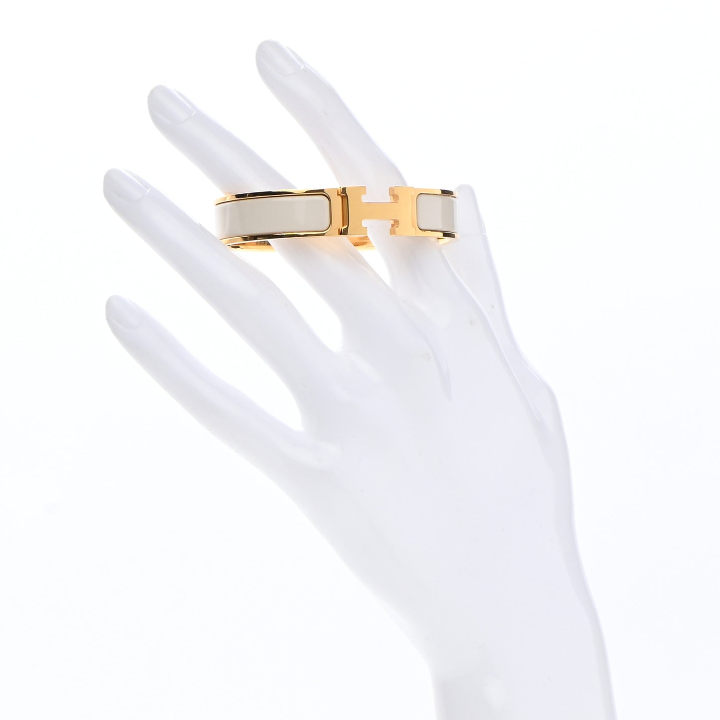 Enamel Narrow Clic Clac H Bracelet Panacotta