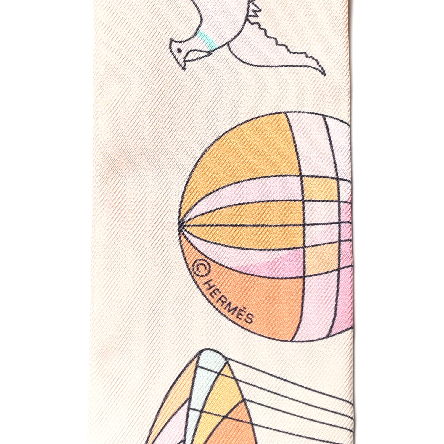 Hermes Silk Les Folies Du Ciel Twilly Abricot Vert Multicolor 4 of 4