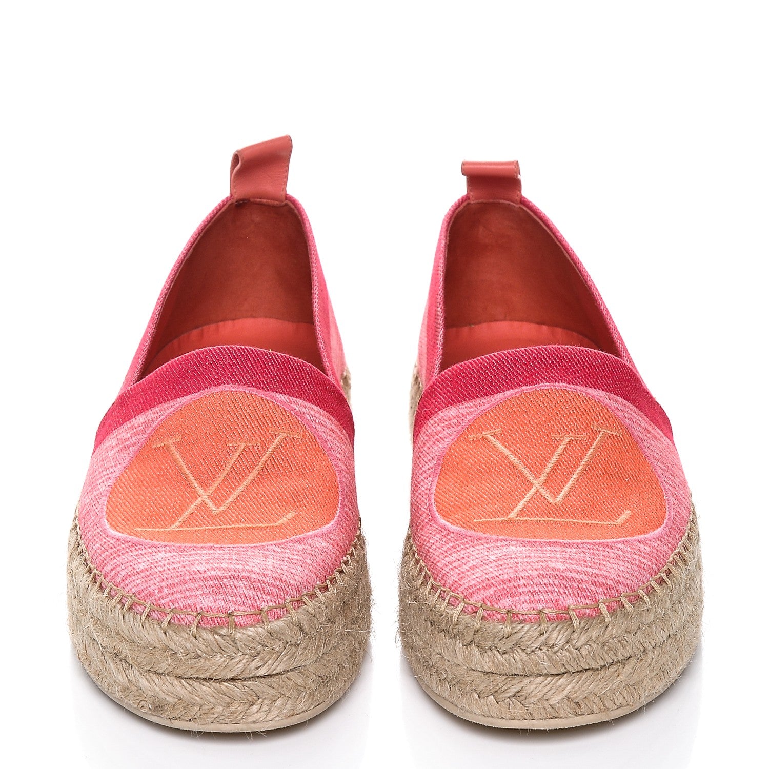 Louis Vuitton Canvas Blue Shore Espadrille Flats 39 Corail 4 of 7