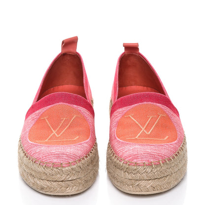 Louis Vuitton Canvas Blue Shore Espadrille Flats 39 Corail 4 of 7