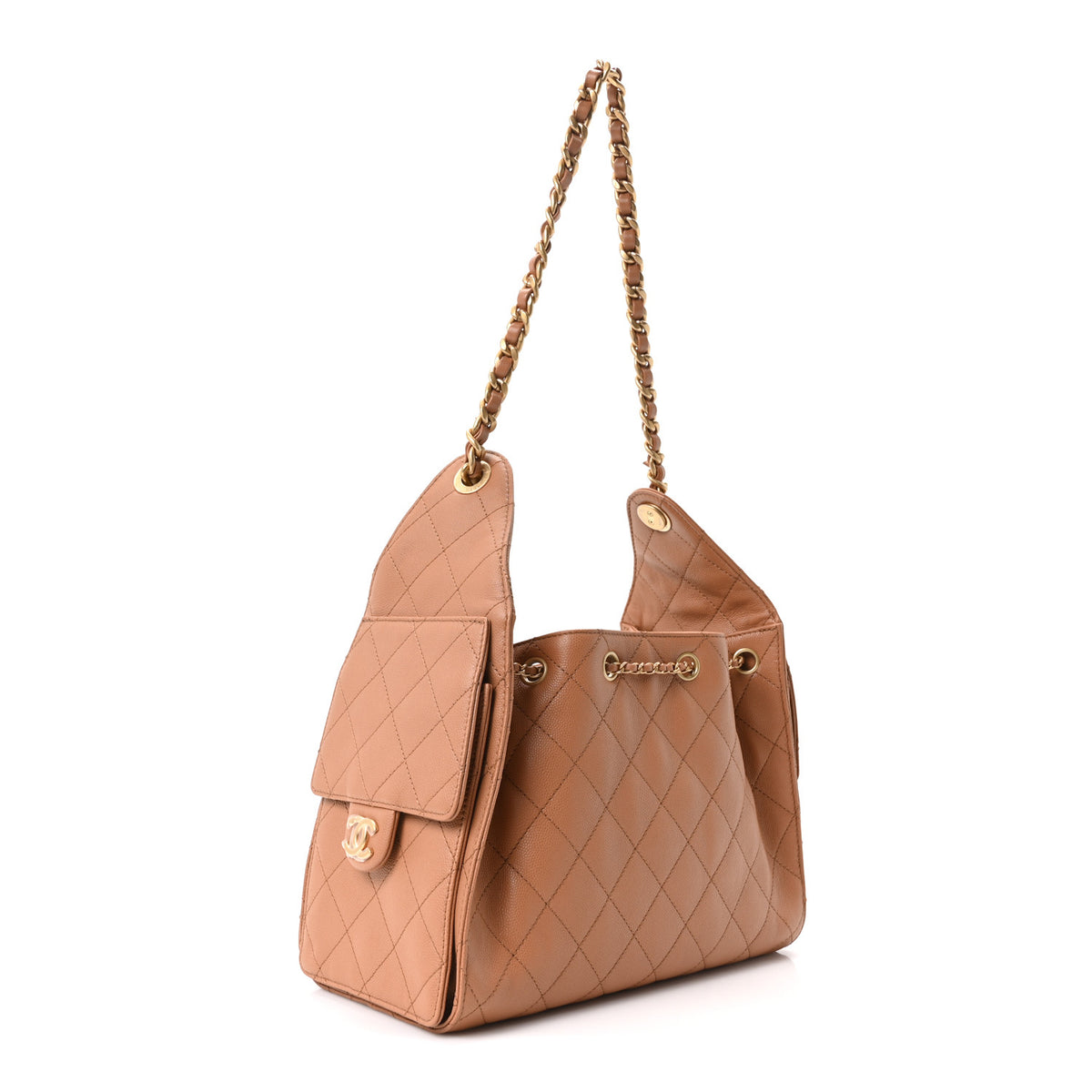 Caviar Quilted Small Chanel 25 Handbag Brown