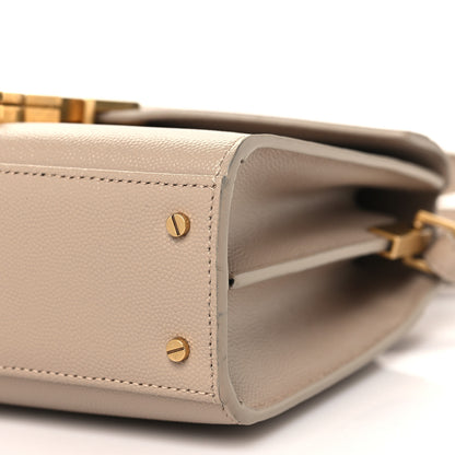 Saint Laurent Grain de Poudre Mini Classic Monogram Cassandra Top Handle Beige 9 of 11
