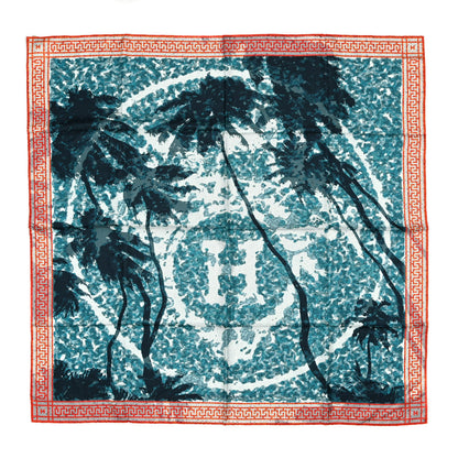 Hermes Silk A Beverly Hills Scarf 90 Orange Bleu Blanc 1 of 4