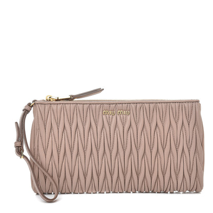 Miu Miu Nappa Matelasse Wristlet Cammeo 1 of 7