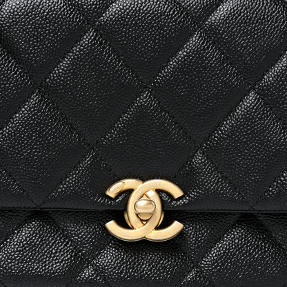 Chanel Shiny Caviar Quilted Small Chain Melody Flap Black 8 of 11